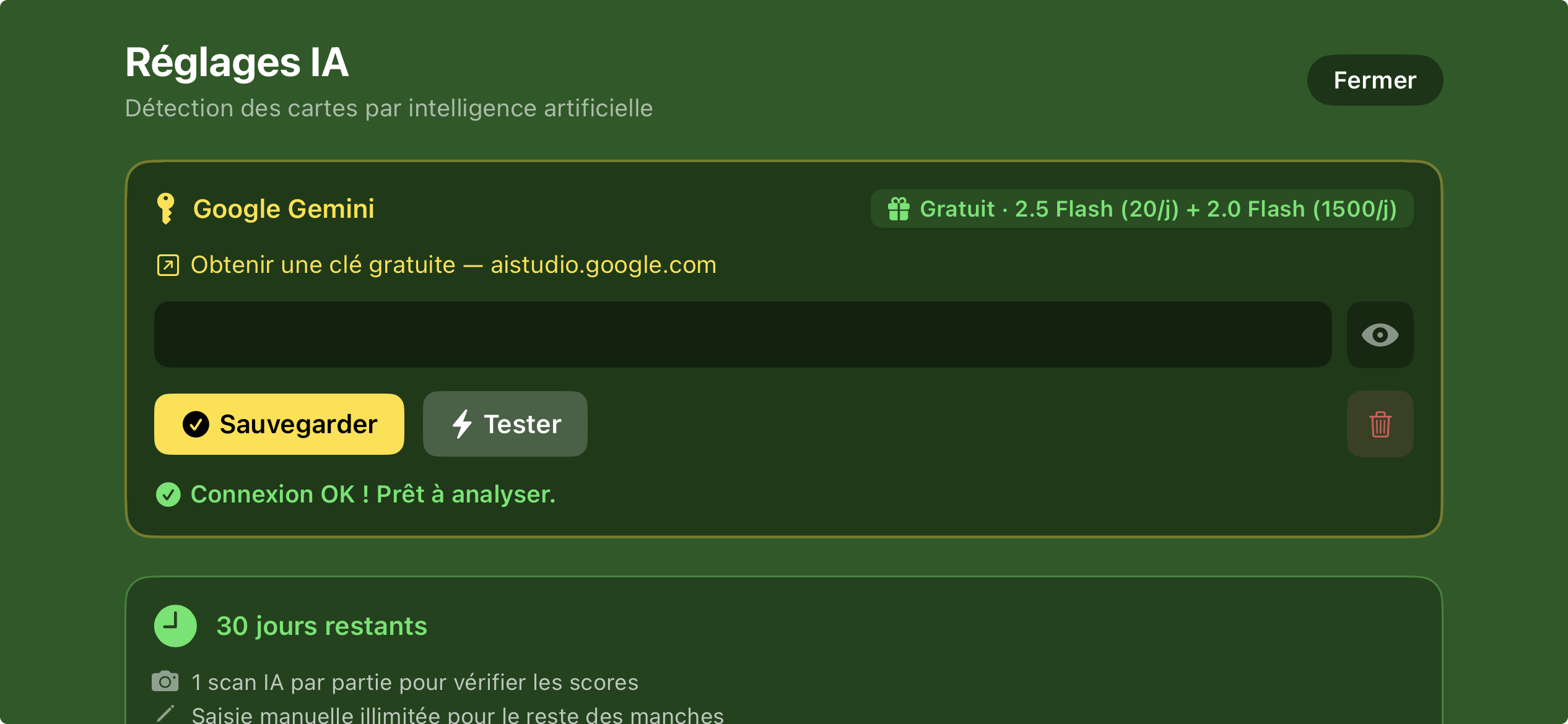 Clé Gemini validée, prêt à analyser